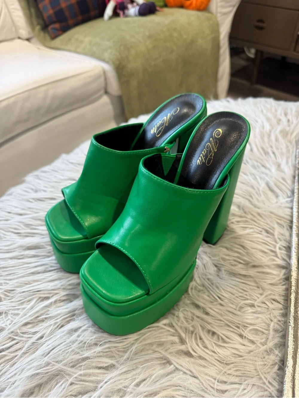 Matisse Emerald Green Platform Mule Heels